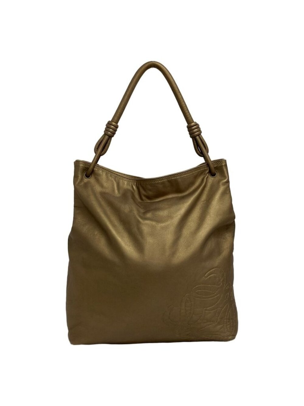 Loewe Shoulder Bag Flamenco Gold Leather